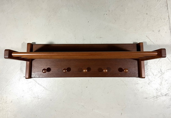 Image 1 of Aksel Kjersgaard Teak Wall Coat Rack Denmark