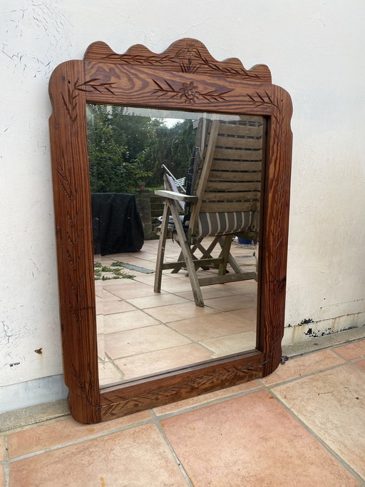 Art Deco mirror solid wood