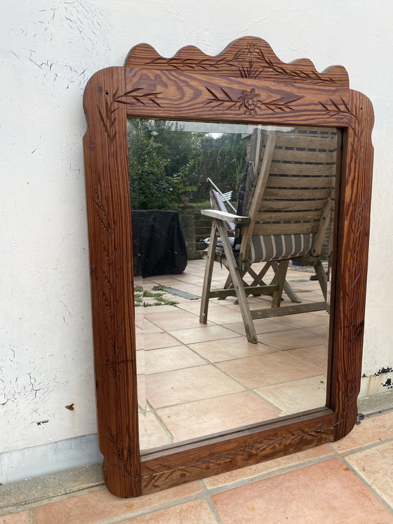 Image 1 of Art Deco mirror solid wood