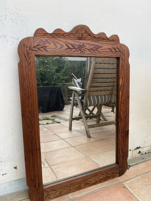 Art Deco mirror solid wood