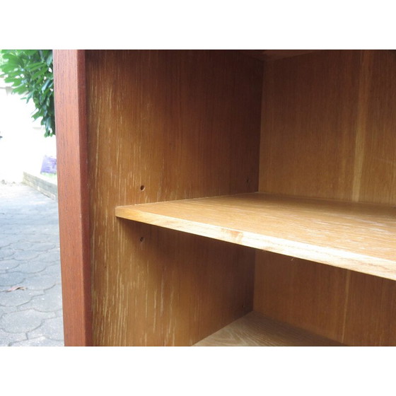 Image 1 of Vintage low sideboard with 3 sliding teak doors, Denmark 1960