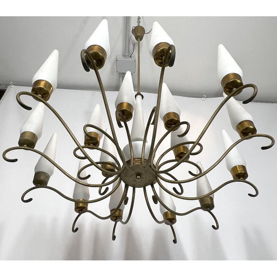 Image 1 of Vintage chandelier 18 lights by Arredoluce Monza, Italy 1950