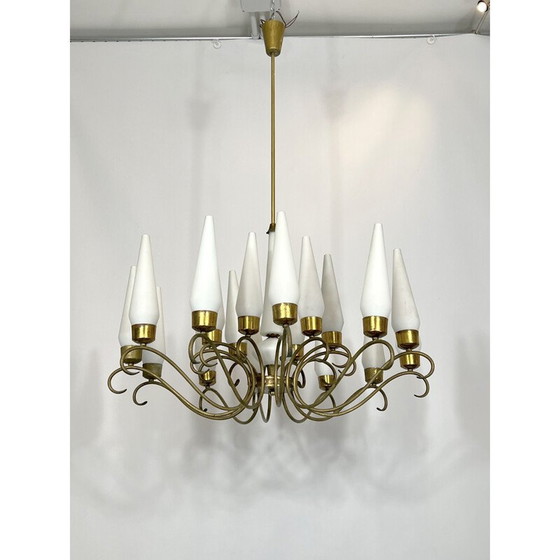 Image 1 of Vintage chandelier 18 lights by Arredoluce Monza, Italy 1950