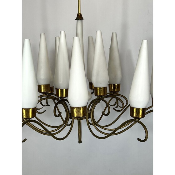Image 1 of Vintage chandelier 18 lights by Arredoluce Monza, Italy 1950