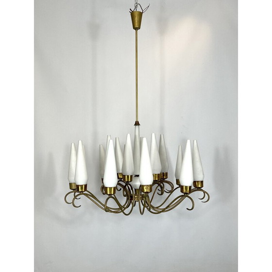 Image 1 of Vintage chandelier 18 lights by Arredoluce Monza, Italy 1950
