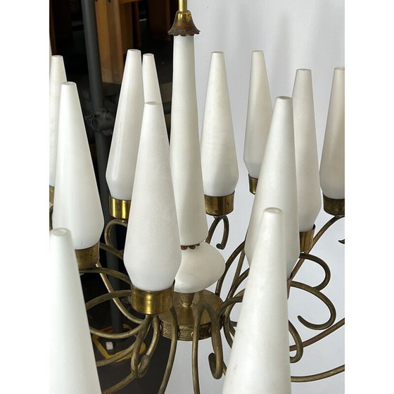 Image 1 of Vintage chandelier 18 lights by Arredoluce Monza, Italy 1950