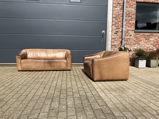 Image 1 of De Sede Ds47 3Seat And 2Seat Buffalo Leather 5Mm Neck Cognac