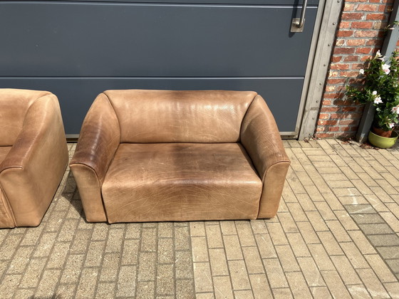 Image 1 of De Sede Ds47 3Seat And 2Seat Buffalo Leather 5Mm Neck Cognac