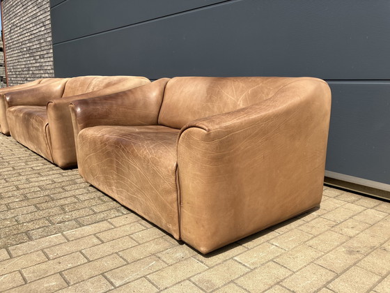 Image 1 of De Sede Ds47 3Seat And 2Seat Buffalo Leather 5Mm Neck Cognac