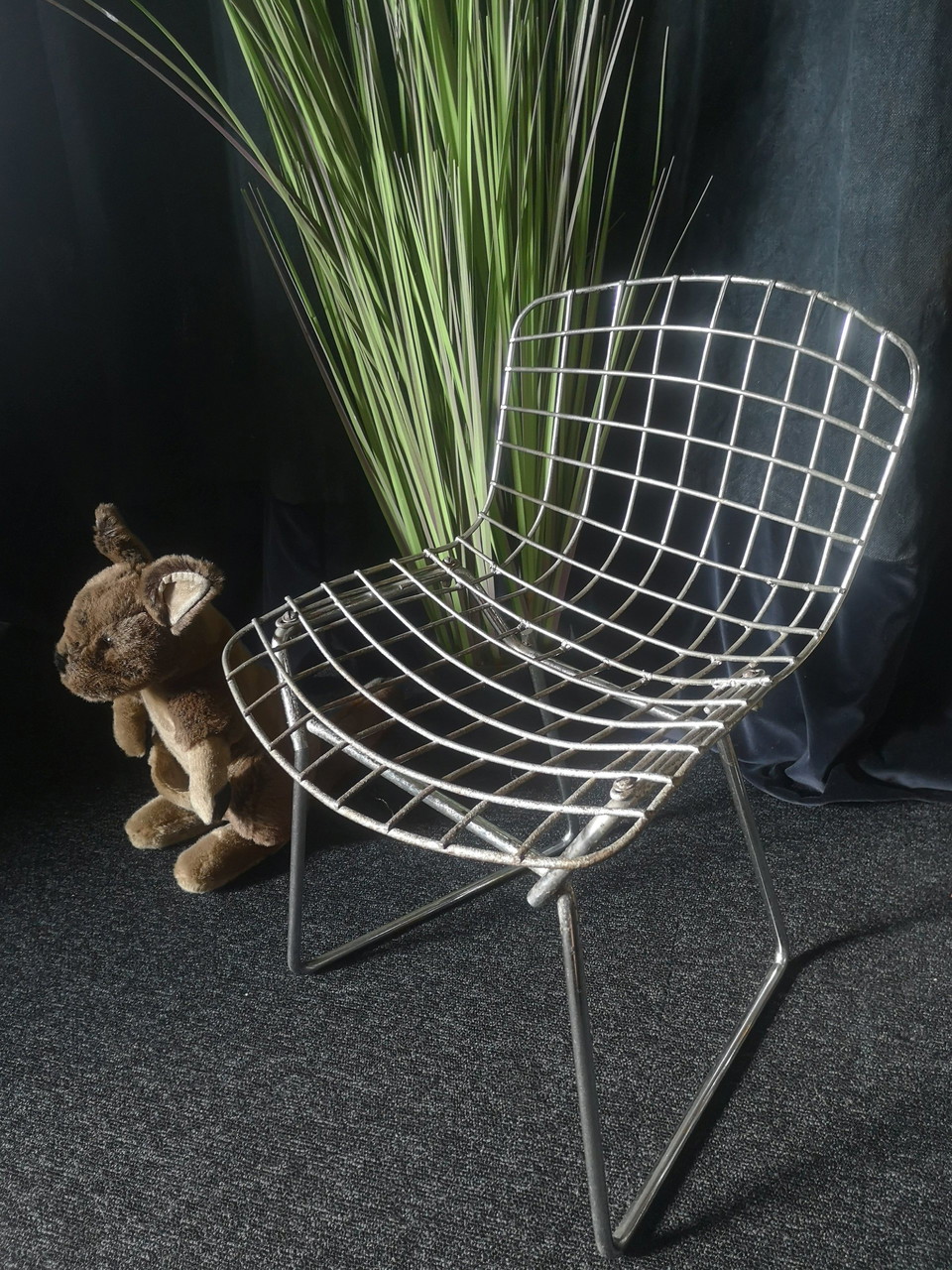 Harry Bertoia Kid Wire Chair Design Metal Chromed Vintage Edition 400 Whoppah