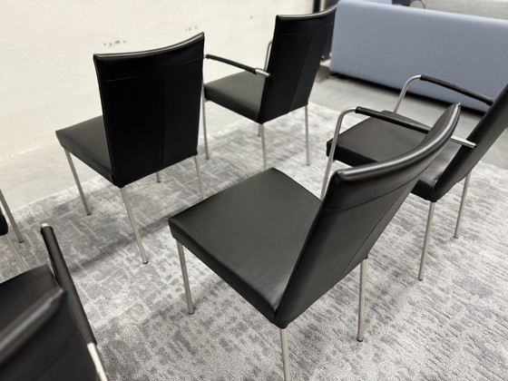 Image 1 of 6 Topform Dining Chairs Black Leather