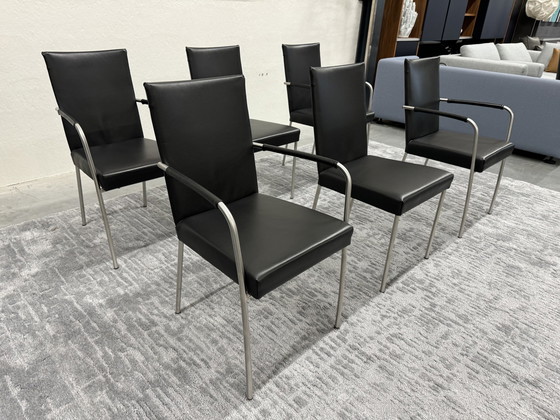 Image 1 of 6 Topform Dining Chairs Black Leather