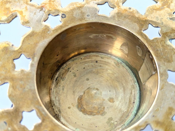 Image 1 of 4 X Tea Light Holders | Brass Stars Motive | Vintage Christmas Decor