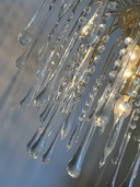 Xxl Vintage Teardrop Chandelier Now Pendant Lamp Transparent Pears Brass Frame