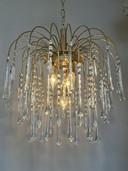 Xxl Vintage Teardrop Chandelier Now Pendant Lamp Transparent Pears Brass Frame