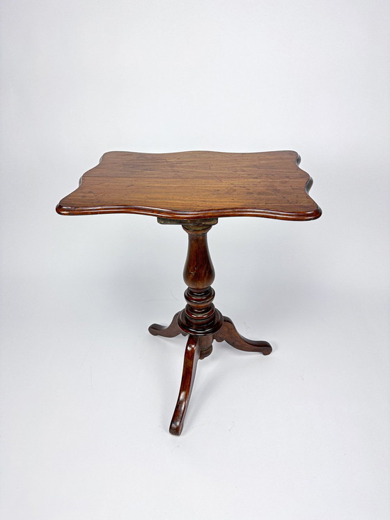 Image 1 of Vintage Tripod Wine Table, Walnut Wood Coffee Table