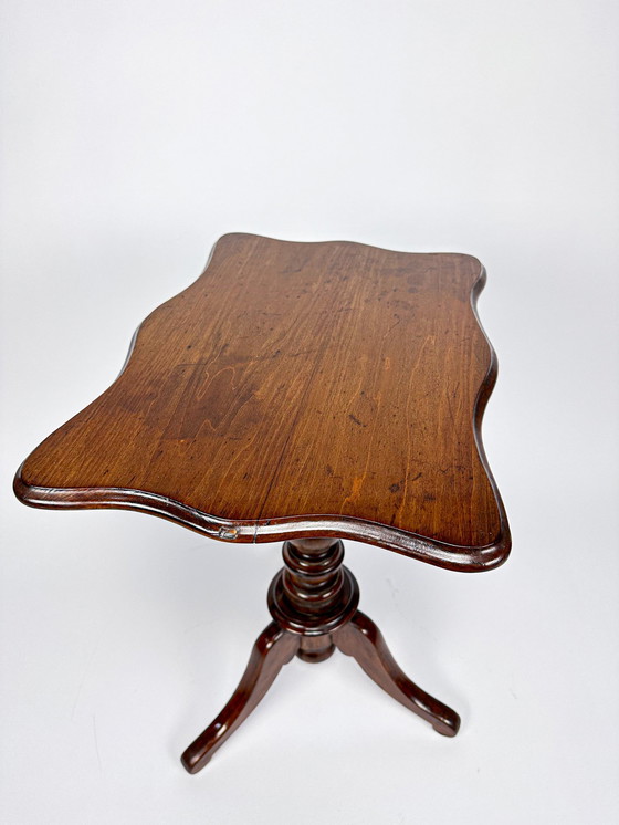 Image 1 of Vintage Tripod Wine Table, Walnut Wood Coffee Table