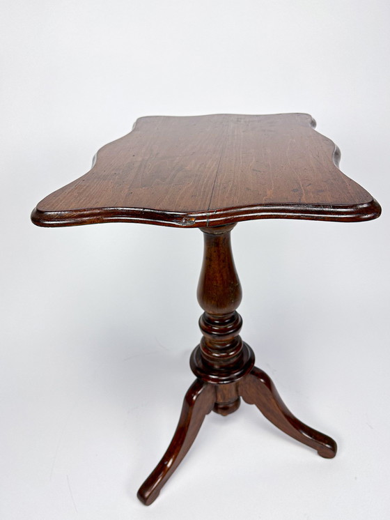 Image 1 of Vintage Tripod Wine Table, Walnut Wood Coffee Table