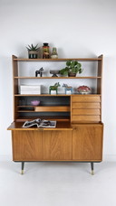 Libreria e cassettiera con cassettiera in teak impiallacciato 