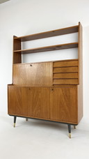 Libreria e cassettiera con cassettiera in teak impiallacciato 