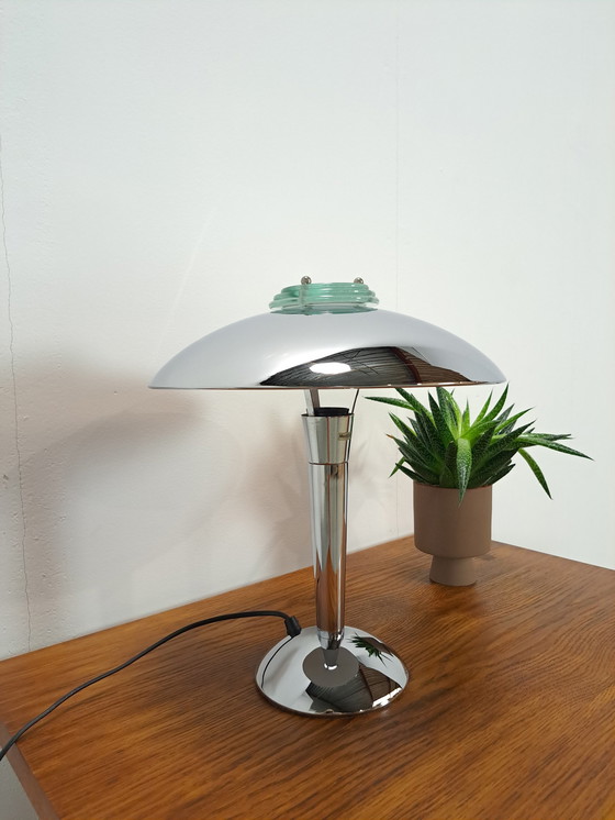 Image 1 of Chrome lamp with glass details, table lamp