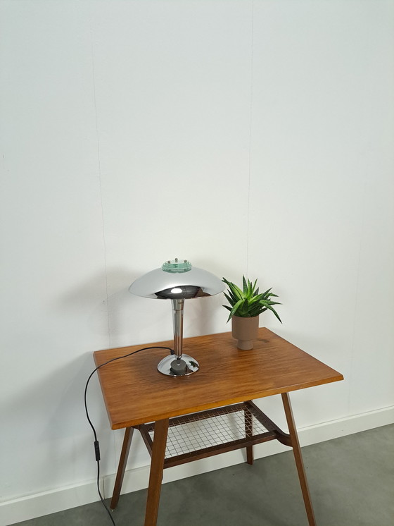 Image 1 of Chrome lamp with glass details, table lamp