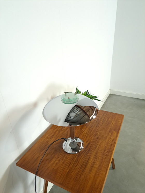 Image 1 of Chrome lamp with glass details, table lamp