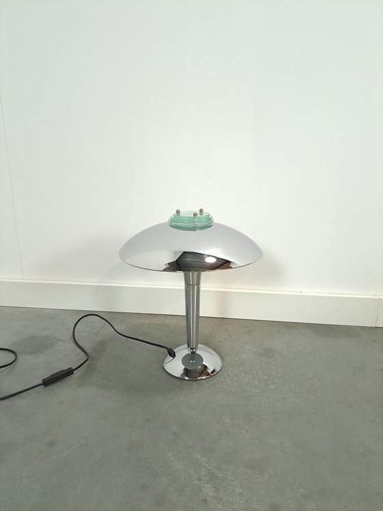 Image 1 of Chrome lamp with glass details, table lamp