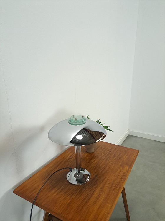 Image 1 of Chrome lamp with glass details, table lamp