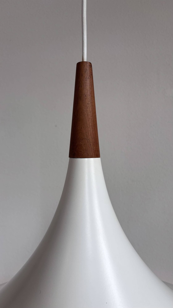 Image 1 of Vintage Trumpet Lamp Witch's Hat White