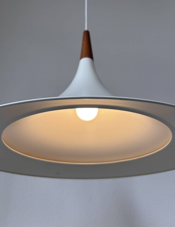 Image 1 of Vintage Trumpet Lamp Witch's Hat White