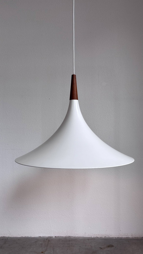 Image 1 of Vintage Trumpet Lamp Witch's Hat White