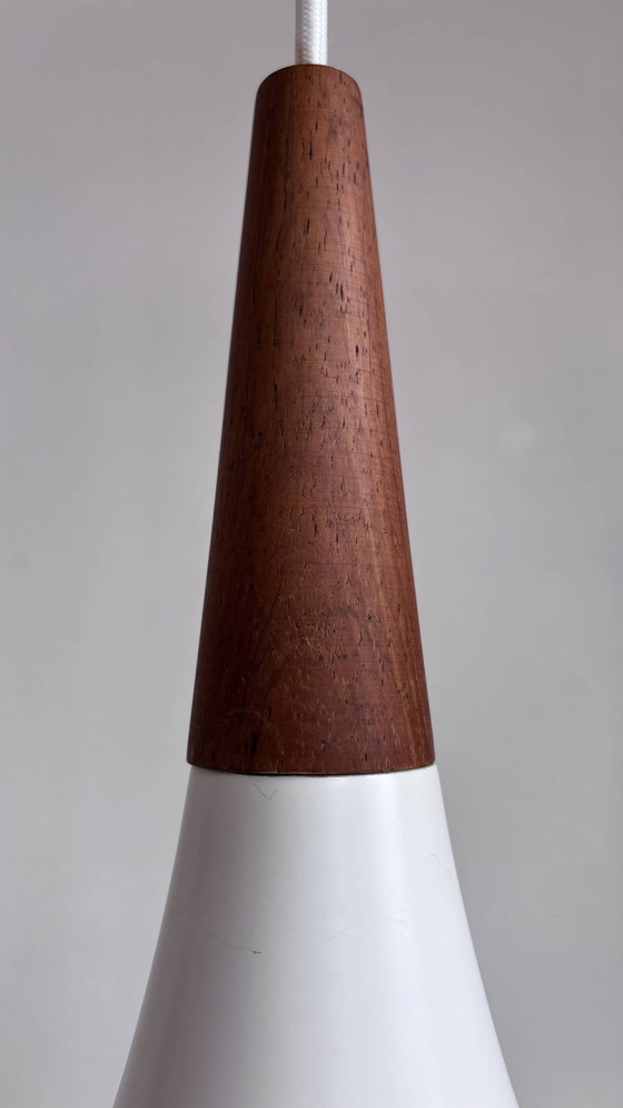 Image 1 of Vintage Trumpet Lamp Witch's Hat White