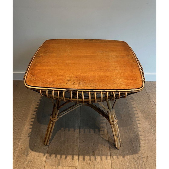 Image 1 of Vintage rattan coffee table, 1950
