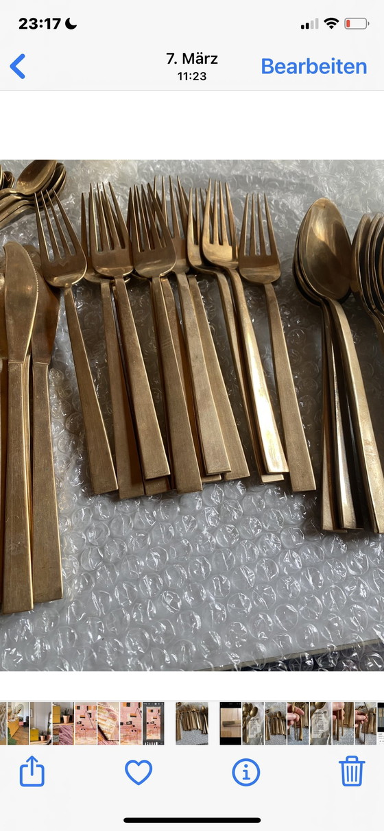 Image 1 of Cutlery 12 pieces each Sigvard Bernadotte brass