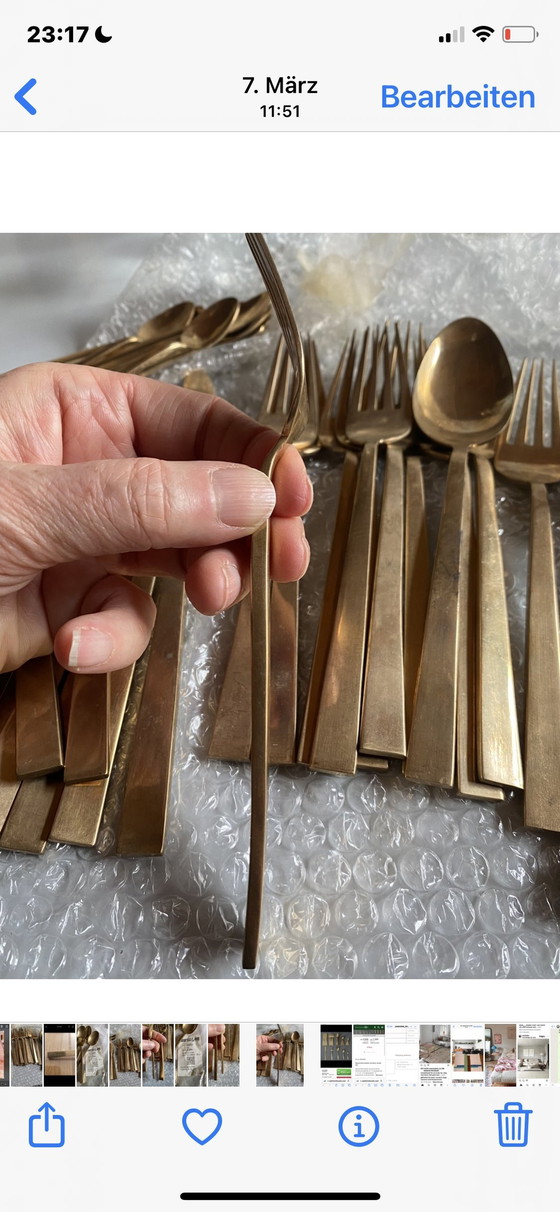 Image 1 of Cutlery 12 pieces each Sigvard Bernadotte brass