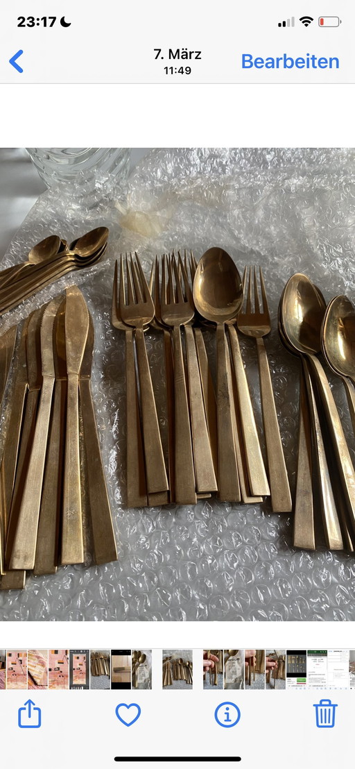 Cutlery 12 pieces each Sigvard Bernadotte brass