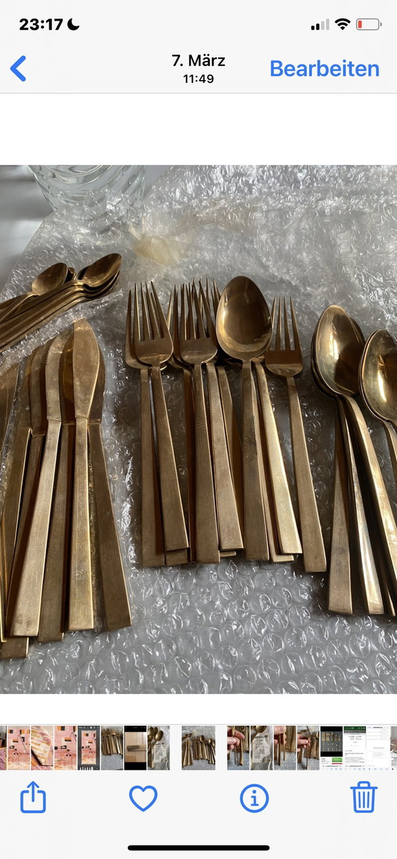 Image 1 of Cutlery 12 pieces each Sigvard Bernadotte brass