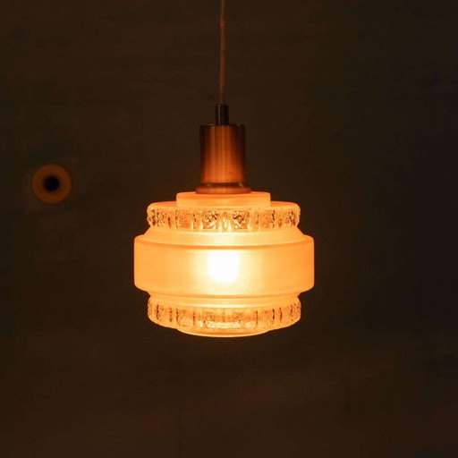 Lampe pendante vintage en verre 60s, lampe pendante scandinave en verre