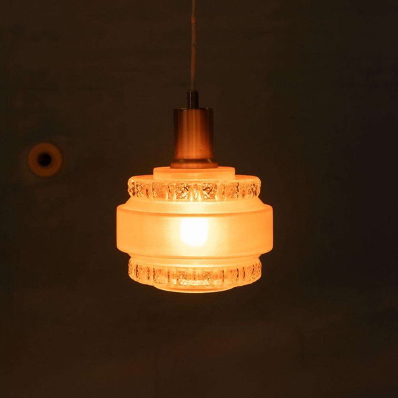 Image 1 of Lampe pendante vintage en verre 60s, lampe pendante scandinave en verre