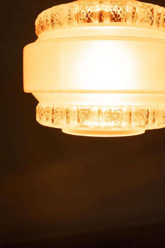 Image 1 of Lampada a sospensione in vetro vintage anni '60, lampada a sospensione in vetro scandinava