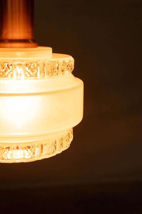 Image 1 of Lampada a sospensione in vetro vintage anni '60, lampada a sospensione in vetro scandinava