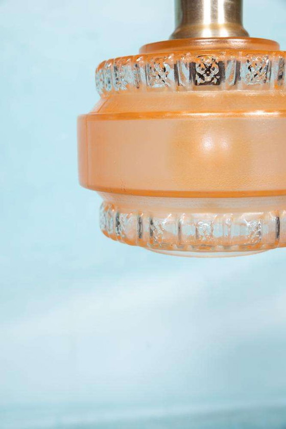 Image 1 of Lampe pendante vintage en verre 60s, lampe pendante scandinave en verre