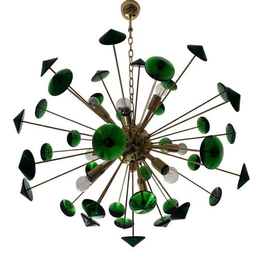 Murano Style Glass Sputnik Multicolors Italian Handmade Chandelier