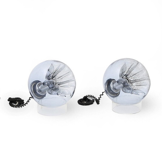 Image 1 of Coppia di lampade da tavolo in vetro da parete vintage, Italia 1970