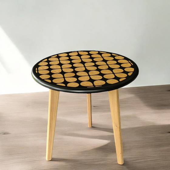 Image 1 of Unique Round Clover Pattern Side Table