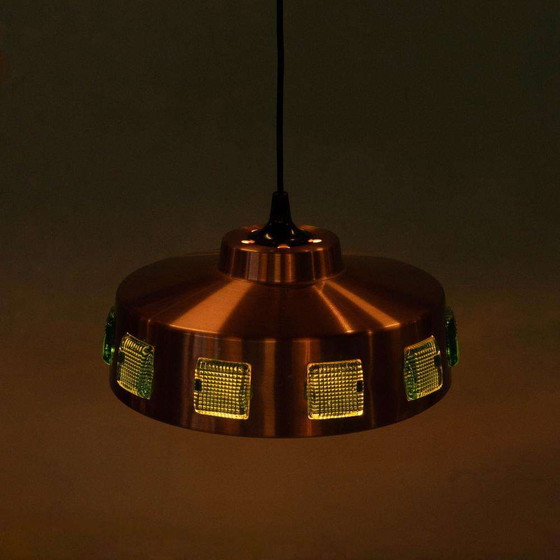 Image 1 of Lampada a sospensione in vetro colorato in stile spaziale, lampada scandinava vintage