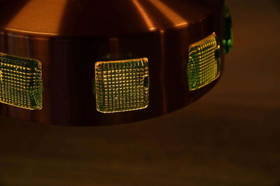 Image 1 of Lampada a sospensione in vetro colorato in stile spaziale, lampada scandinava vintage