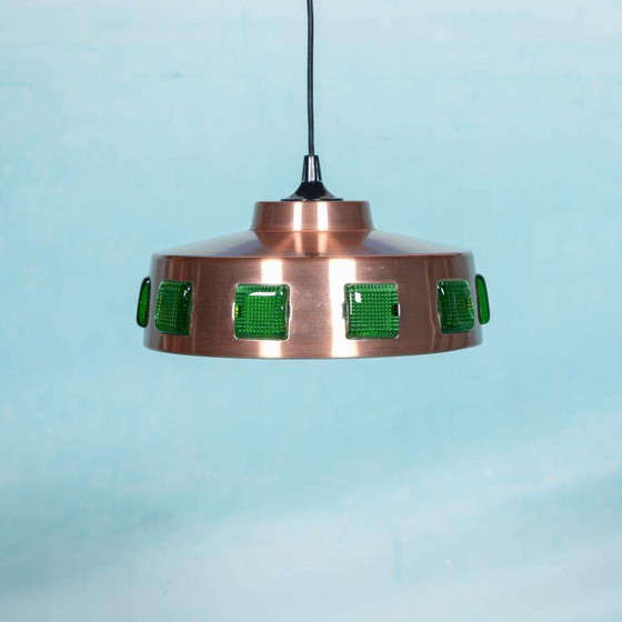 Image 1 of Lampada a sospensione in vetro colorato in stile spaziale, lampada scandinava vintage