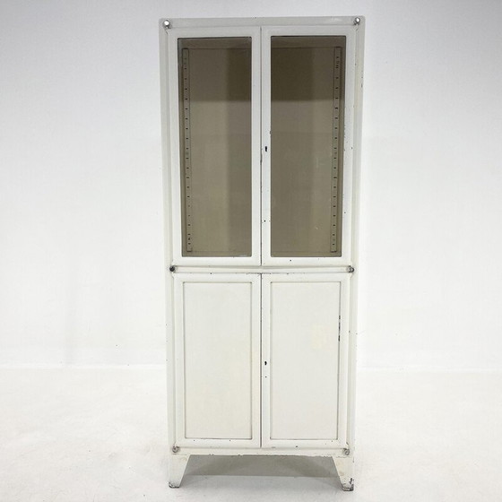 Image 1 of Vintage iron and glass medical cabinet, Czechoslovakia